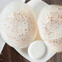 Appam Platter · Two South Indian pancakes made with fermented rice batter and served with a Chef’s curry – N...