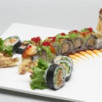 Scorpion (16) · Dancing eel roll and spider roll.