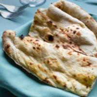 Naan · A leavened bread made with white flour.