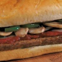 Stromboli · Choice ground steak topped with sautéed green peppers, mushrooms and onions, Provolone chees...