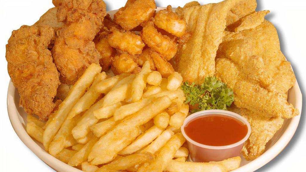 3 Item Combo · any  3 items, served with bread , coleslaw,  fries or cajun rice and can soda.