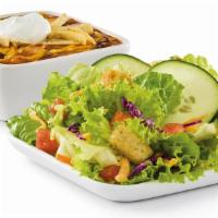 Soup & Salad Combo · A bowl of soup and a  mixed greens house salad with dressing. 510-580 cal.