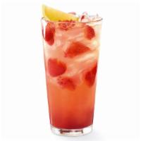 Freckled Lemonade® · Our famous blend of minute maid Lemonade and strawberries. 150 cal.