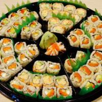 Maki Plate · 2 California, 2 Alaskan, 2 Veggie and 2 Spicy Tuna rolls.
