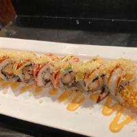 Butterfly Roll  · Shrimp tempura, crab meat, and eel inside, white tuna, crab meat mayo avocado crunch on top ...