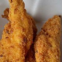 Chicken Tenders  · 4 large served with French fries and a side of ranch, bbq, or honey mustard