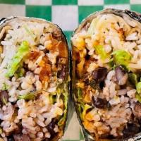 Barbacoa Burrito · Lettuce, rice, beans, cheese, sour cream and pico de gallo. (Beef and Spicy)