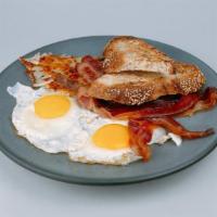 Make Your Mark · Two Eggs, Choice of Meat, Side of Toast, Side of Hashbrowns