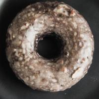 Vegan Chocolate Cake · A moist and flavorful vegan version of our chocolate cake doughnut finished with a vanilla g...