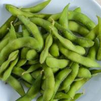 Edamame · Steam soybeans in pods, top with salt.