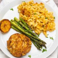 Jumbo Lump Crab Cake · Flavorful 7oz Jumbo Lump Crab Cake
With our 4 Cheese Mac & Cheese and Asparagus.

Entree Ser...