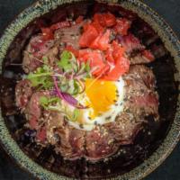 Onzen Beef Bowl · Chopped rib-eye with poached egg.

Consuming raw or undercooked meat, poultry, seafood, shel...