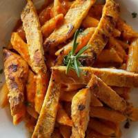 Penne Vodka · With grilled chicken.