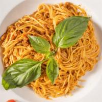 Spaghetti Bolognese · Spaghetti, bolognese sauce.