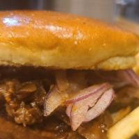 Bbq Brisket Sandwich · Slow cooked certified angus beef brisket, with our signature rocoto BBQ sauce and salsa crio...