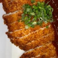 Chicken Katsu Appetizer · Chicken breast flattened thin, breaded in panko, and deep-fried. Topped with katsu sauce and...
