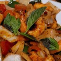 Drunken Noodles · Spicy. Wide rice noodles stir-fried using a rich and savory brown sauce. Bright and cheerful...