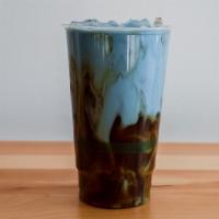 Blue Hawaii Cold Brew · Cold-brew with coconut milk, house-made vanilla syrup, and Majik.