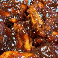 Shredded Bbq Chicken Platter · Smoked, Shredded and Sauced, served with 2 sides