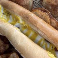 Cheese Dog · Foot long all beef hot dog, cheese sauce.