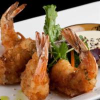 Nine Spiced Fried Shrimp · Half pound jumbo tiger shrimp, flash fried with sweet Thai chili sauce.