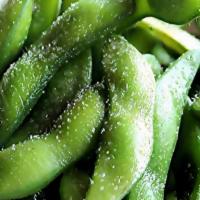 Edamame · Warm salted soybeans in the pod.