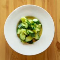 Cucumber Salad With Garlic Vinaigrette / 脆⼝黄瓜 · Vegetarian.