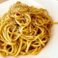 Cold Sesame Noodles / 芝麻凉面  · Vegetarian. Has peanut sesame and garlic vinaigrette