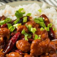 General Tso'S Chicken · Chunks of battered chicken deep fried then cooked in chef’s special spicy and sweet sauce. H...