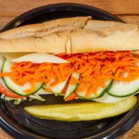 Harry'S Healthy Hoagie · Lettuce, tomato, onions, carrots, cucumbers and provolone cheese.