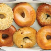 Single Bagel · A single freshly baked bagel of your choice.
270-340 cal.