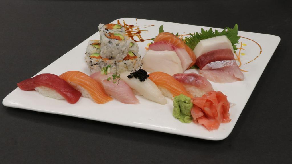Sushi And Sashimi Regular (18) · Hot and spicy. Assorted fillets of raw fish & Octopus (6), sushi nigiri (6), spicy tuna (6). Served with white radish. Raw or uncooked.