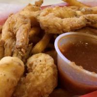 Fried Shrimp Basket · 8 pieces. The basket comes with a choice of sides.