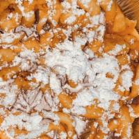 Classic Funnel Cake · Hot, fresh made-to-order funnel cake with powdered sugar topping--(in a side dish)