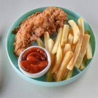 Kids Chicken Tenders · A smaller order for the smaller ones. Two chicken tenders served with french fries.