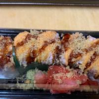 Crunchy Crunchy Roll · Fried sweet potato, cream cheese inside snow crab and crunchy flakes on top with spicy mayo,...