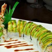 Green Dragon (8Pcs) · Eel, cucumber wrapped with avocado.