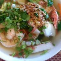 Seafood Soup · Green mussel ,shrimp,and  crab meat