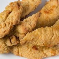 Chicken Tenders · 1/2 lb. of breaded grilled chicken breast. Includes choice of dipping sauce.