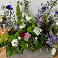 Flower Box Centerpiece · A flower meadow arranged in a rectangular cement box, perfect as a table centerpiece. The bo...