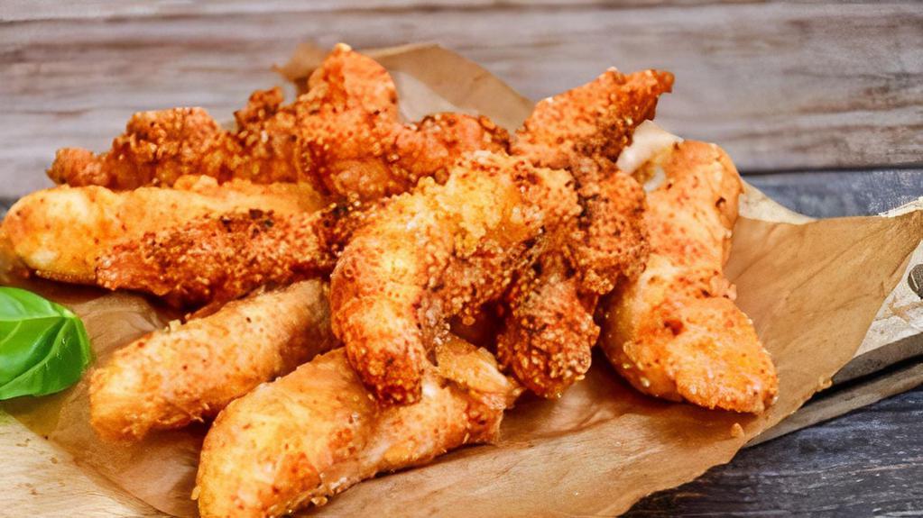 So Fly Chicks Strips Big Dinner Plate · Freshly breaded seasoned fried chicken strips. Served with more protein and choice of sides: macaroni and cheese, corn bread, french fries, baked beans, collard greens, white rice.