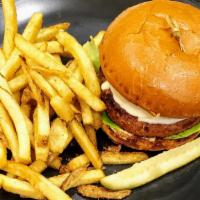 Beyond Burger · Kosher plant-based patty containing no GMOs, soy or gluten. Brioche bun, lettuce, tomato, on...
