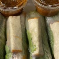 Spring Roll Veggie · deep-fried rice flour rolled with carrot, cabbage, bean thread, scallion sweet 'n' sour dip.