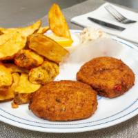 Crab Cakes (2 Pieces) · Served with a side at an extra cost