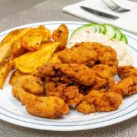 Fried Oysters ( 1 Lb) · Served with a side at an extra cost.