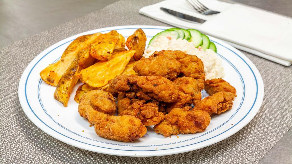 Fried Oysters (1/2 Lb) · Served with a side at an extra cost.