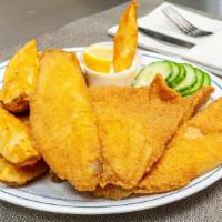 Fried Tilapia Fish (2 Pieces) · Served with a side at an extra cost.