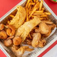 Fish & Chicken Combo (Any 3) · in store prices are lower than doordash delivery