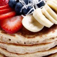 Ph Loaded Pancakes · Non-GMO whole-grain whey protein pancakes with your choice of fruit: bananas, coconut, blueb...