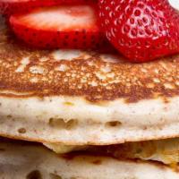 Ph Protein Pancake Combo · Non-GMO whole grain whey protein pancakes sandwiched with 6 egg whites and topped with 1 str...